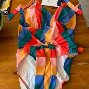 Modcloth Rainbow Stripe Brooke One Piece Swimsuit